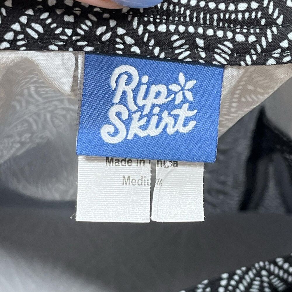 RipSkirt Skirt Womens Medium Black Geometric Wrap Mini Travel Beach Resort - Picture 4 of 7